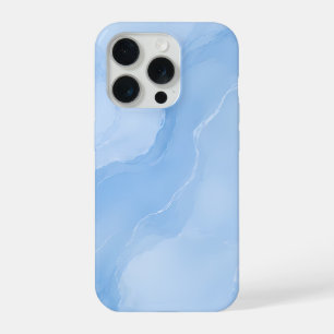Zacht Blauw Marmer Abstract Patroon iPhone 15 Pro Hoesje