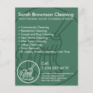 Zacht Blauw Minimal Home Cleaning House Keeper Flyer