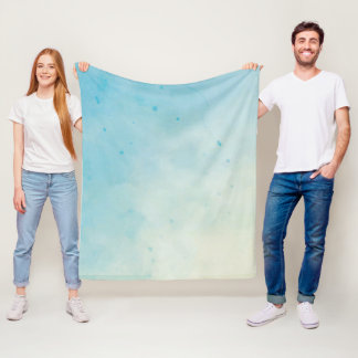 Zacht blauw & Roos aquarel Fleece Deken