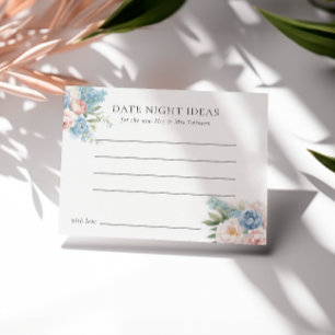 ZACHT BLAUW ROZE BLOEMEN VRIJGEZELLENFEEST DATE NI KAART