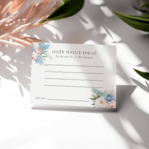 ZACHT BLAUW ROZE BLOEMEN VRIJGEZELLENFEEST DATE NI KAART