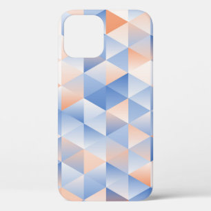 Zacht Blauw Sinaasappel Driehoeken iPhone 12 Hoesje