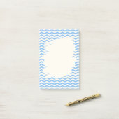 Zacht blauw zigzagpatroon ontwerp past-it-notes post-it® notes (Op bureau)
