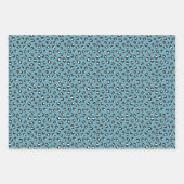 Zacht Blauwgroen, zwart-wit Leopard Print Pattern Inpakpapier Vel (Voorkant)