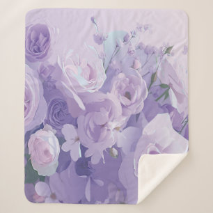 Zacht bloempatroon sherpa deken