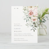 Zacht blush Peony Eucalyptus Foliage Vrijgezellenf Kaart (Staand voorkant)