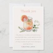 Zacht Blush Roze Oranje Cocktail Vrijgezellenfeest Bedankkaart (Voorkant)