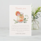 Zacht Blush Roze Oranje Cocktail Vrijgezellenfeest Bedankkaart (Staand voorkant)