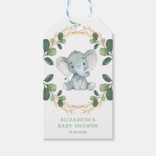Zacht Botanisch groen Olifant Coed Baby shower Cadeaulabel
