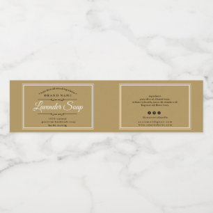 Zacht bruine zeep-etiket waterfles etiket