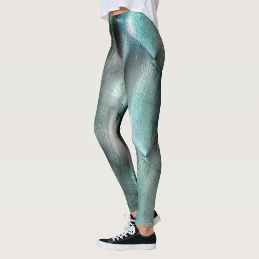 Zacht cyaan grijze rotsachtige textuur met digital leggings (Links)