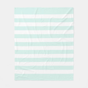 Zacht cyaan groen pastel & witte lijnen patroon fleece deken