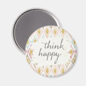 Zacht deco V | Denk er gelukkig over Magneet (Voorkant / Achterkant)