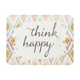 Zacht deco V Denk er gelukkig over Magneet