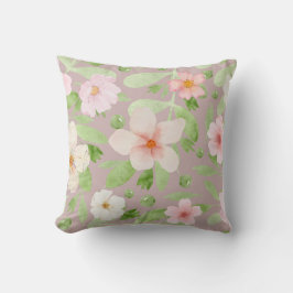 Zacht, delicaat, elegant, pastel bloempatroon kussen