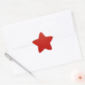 Zacht donkerrood glitter ster sticker (Envelop)