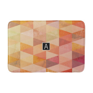 Zacht driehoek geometrisch patroon monogram badmat