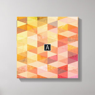 Zacht driehoek geometrisch patroon monogram canvas afdruk