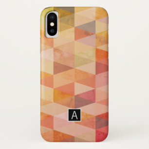 Zacht driehoek geometrisch patroon   monogram iPhone x hoesje