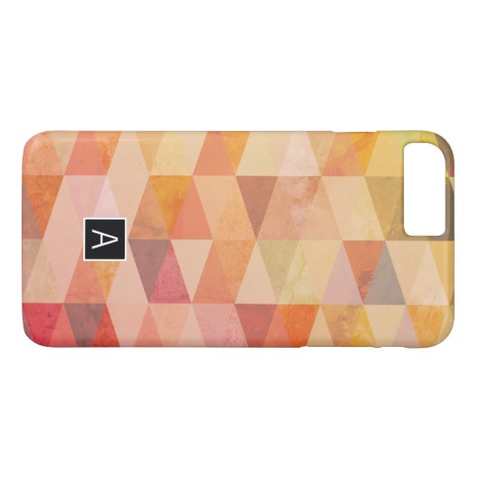 Zacht driehoek geometrisch patroon | monogram Case-Mate iPhone case (Achterkant (Horizontaal))