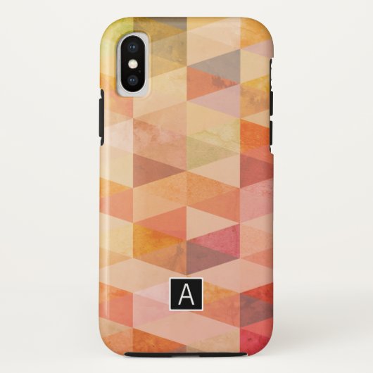 Zacht driehoek geometrisch patroon | monogram Case-Mate iPhone case (Achterkant)