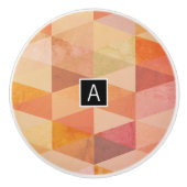 Zacht driehoek geometrisch patroon | monogram keramische knop (Voorkant)