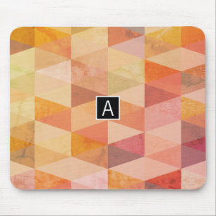 Zacht driehoek geometrisch patroon monogram muismat