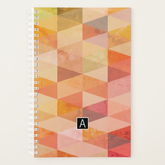 Zacht driehoek geometrisch patroon | monogram planner (Voorkant)