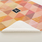 Zacht driehoek geometrisch patroon | monogram sherpa deken (3/4)
