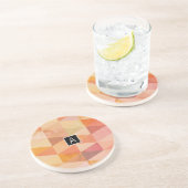 Zacht driehoek geometrisch patroon | monogram zandsteen onderzetter (Zijkant)