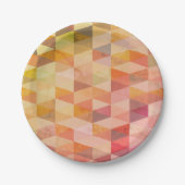Zacht driehoek geometrisch patroon papieren bordje (Voorkant)