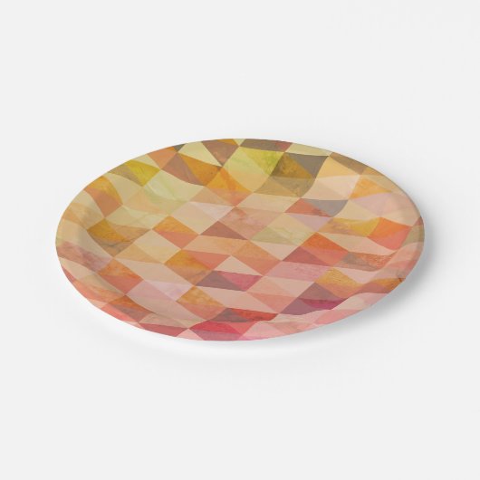 Zacht driehoek geometrisch patroon papieren bordje (Gekanteld)