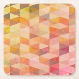 Zacht driehoek geometrisch patroon vierkante kartonnen onderzetter