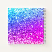 Zacht eenhoorn roze Glitters regenboog gouden mono Notitieboek (Achterkant)