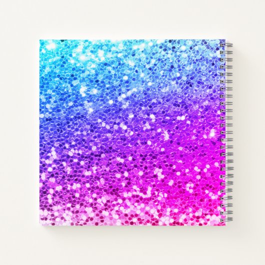 Zacht eenhoorn roze Glitters regenboog gouden mono Notitieboek (Achterkant)