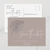 Zacht eenvoudig reliëfblad aankondigingskaart (Voorkant / Achterkant)