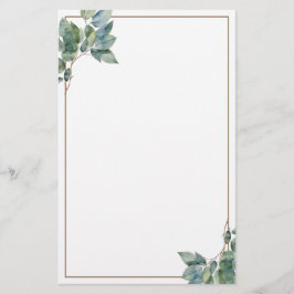 Zacht elegant groen goud botanische eucalyptus briefpapier