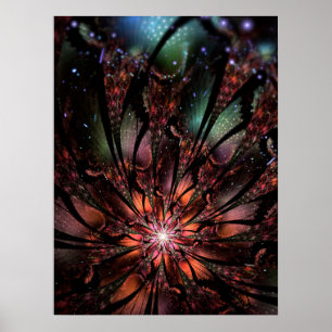 Zacht en tederheid fractal fantasy invita poster