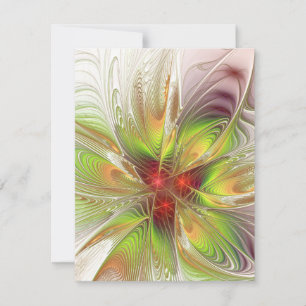 Zacht en zachtheid fractale fantasie bloemen metaa RSVP kaartje