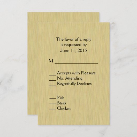 Zacht Geborsteld Goud Menu RSVP (Voorkant / Achterkant)