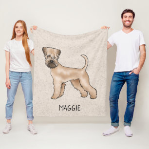 Zacht Gecoatde Wheaten Terrier Hond Op Beige Met N Fleece Deken