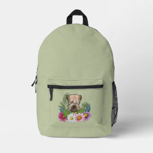 Zacht Gecoatde Wheaten Terrier Kleurrijke Bloemen Bedrukte Rugzak
