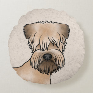 Zacht Gecoatde Wheaten Terrier Knuffel Hondenkop T Rond Kussen