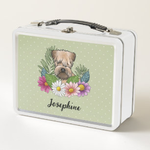 Zacht Gecoatde Wheaten Terrier Met Bloemen En Naam