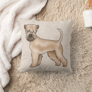 Zacht Gecoatde Wheaten Terrier Mooie Hond Op Beige Kussen