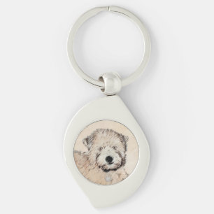 Zacht Gecoatde Wheaten Terrier Schilderij Originel Sleutelhanger