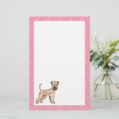 Zacht gecoate tarwedrager Hond Hartpatroon Roze Briefpapier (Staand voorkant)