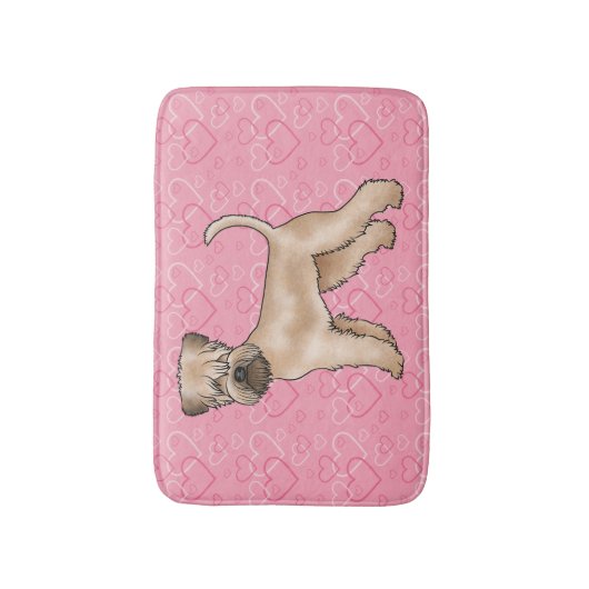 Zacht gecoate tarwedrager hond liefde hart patroon badmat (Voorkant Verticaal)