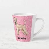 Zacht gecoate tarwedrager hond liefde hart patroon latte mok (Rechts)