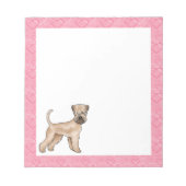 Zacht gecoate tarwedrager hond liefde hart patroon notitieblok (Voorkant)